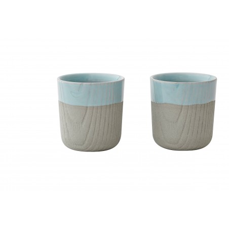 Mini Tasse - MU - Grise/Bleue x2