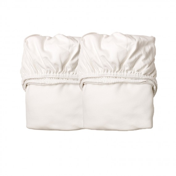 Drap Housse pour Berceau - LEANDER - Blanc x2