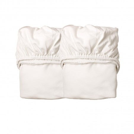 Drap Housse pour Berceau - LEANDER - Blanc x2