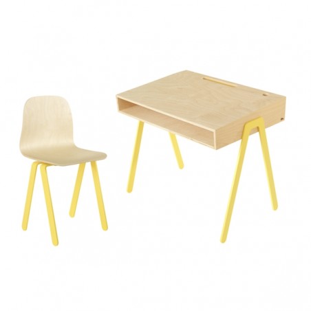 Bureau Enfant Large - IN2WOOD - Jaune