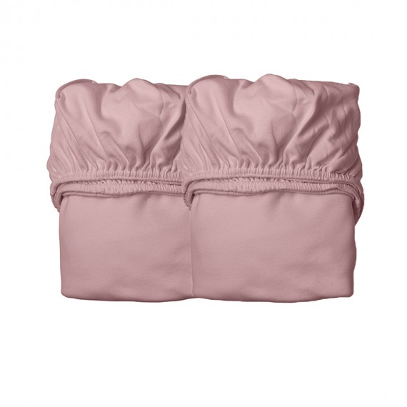 Drap Housse pour Lit Bébé - LEANDER - Rose x2