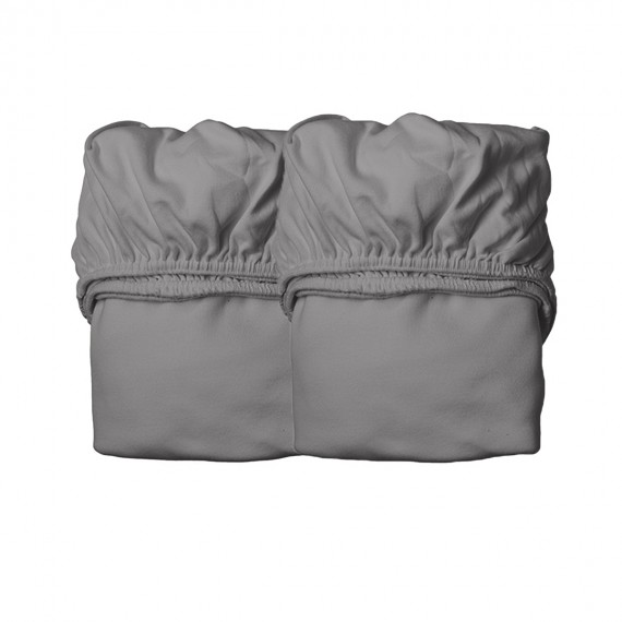 Drap Housse pour Lit Bébé - LEANDER - Gris x2