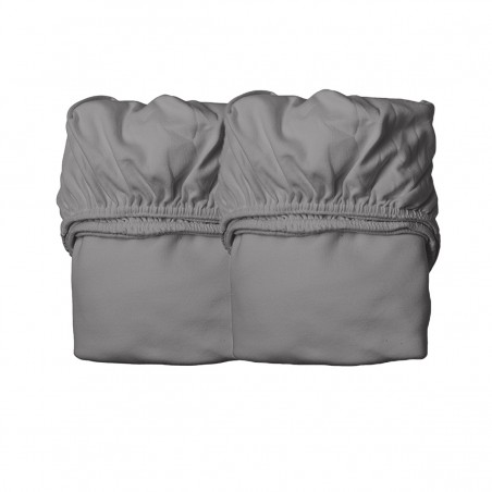 Drap Housse pour Lit Bébé - LEANDER - Gris x2