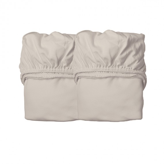 Drap Housse pour Lit Bébé - LEANDER - Cappucino x2