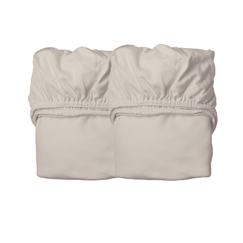 Drap Housse pour Lit Bébé - LEANDER - Cappucino x2