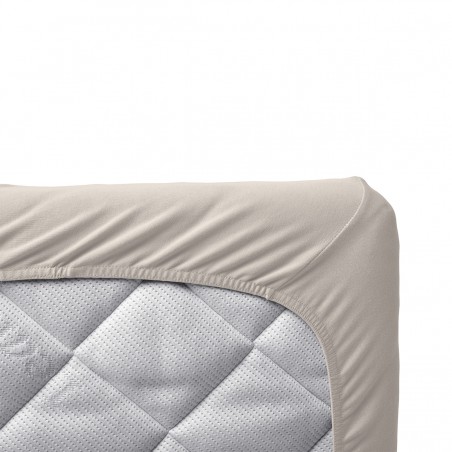 Drap Housse pour Lit Bébé - LEANDER - Cappucino x2