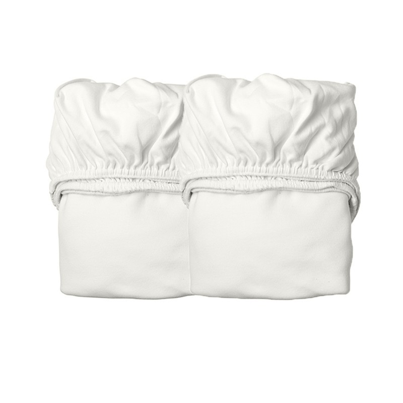 Drap Housse pour Lit Junior - LEANDER - Blanc x2