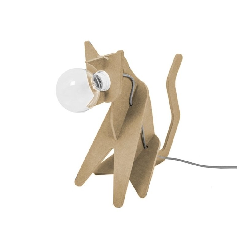 Lampe - GET OUT - Chat - Bois