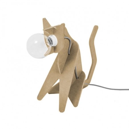 Lampe - GET OUT - Chat - Bois