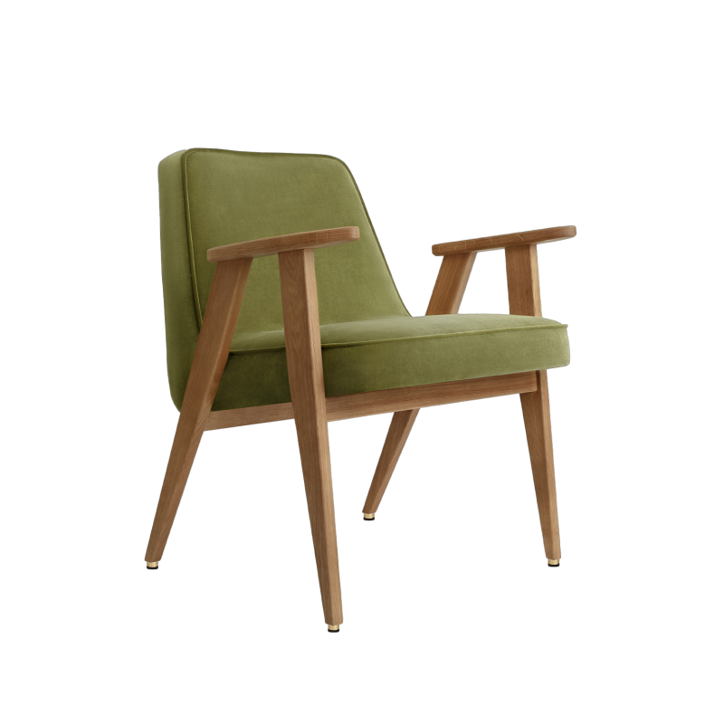 Fauteuil - 366 - Vert olive - Tissu Velvet Atelierplume