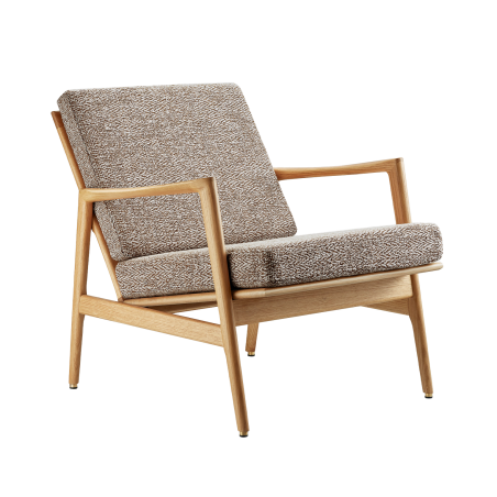 Fauteuil - Stefan - Marron - Tissu Braid