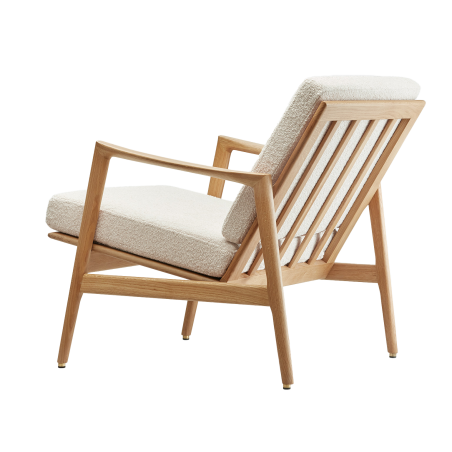 Fauteuil - Stefan - Blanc crème - Tissu Boucle