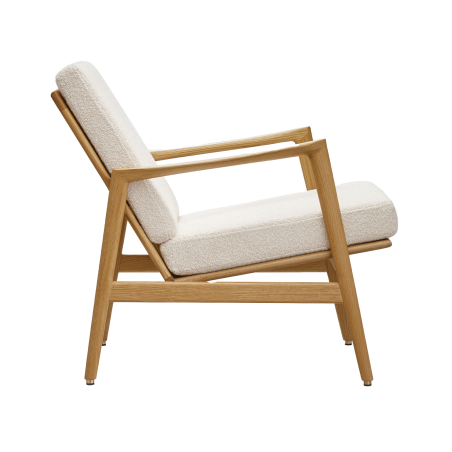 Fauteuil - Stefan - Blanc crème - Tissu Boucle