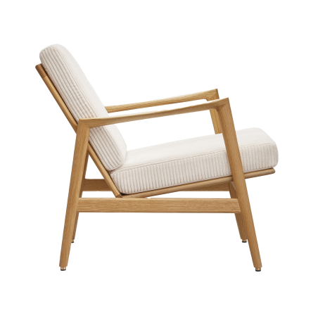 Fauteuil - Stefan - Blanc crème - Tissu Cord